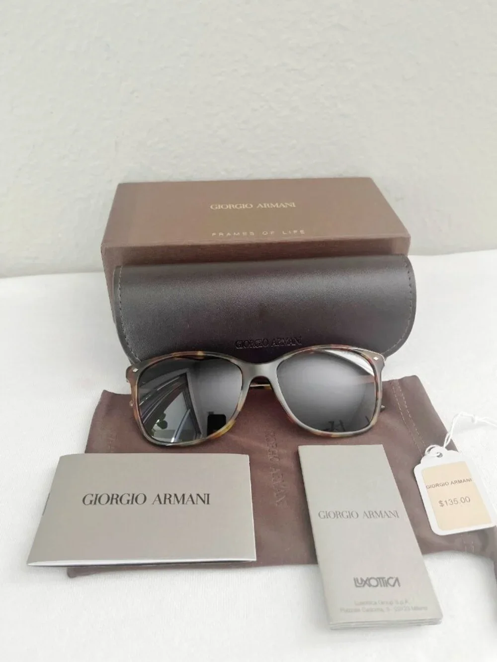 GIORGIO ARMANI AR8059 5412/53 57MM SUNGLASSES Tortoise Frames